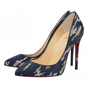 Christian Louboutin Pigalle Follies 100 Blue Camo JQ Camouloubi Heel Pump 36.5
